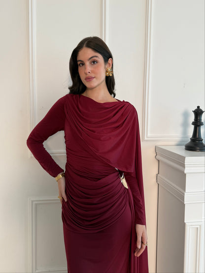Elan Dress - Maroon