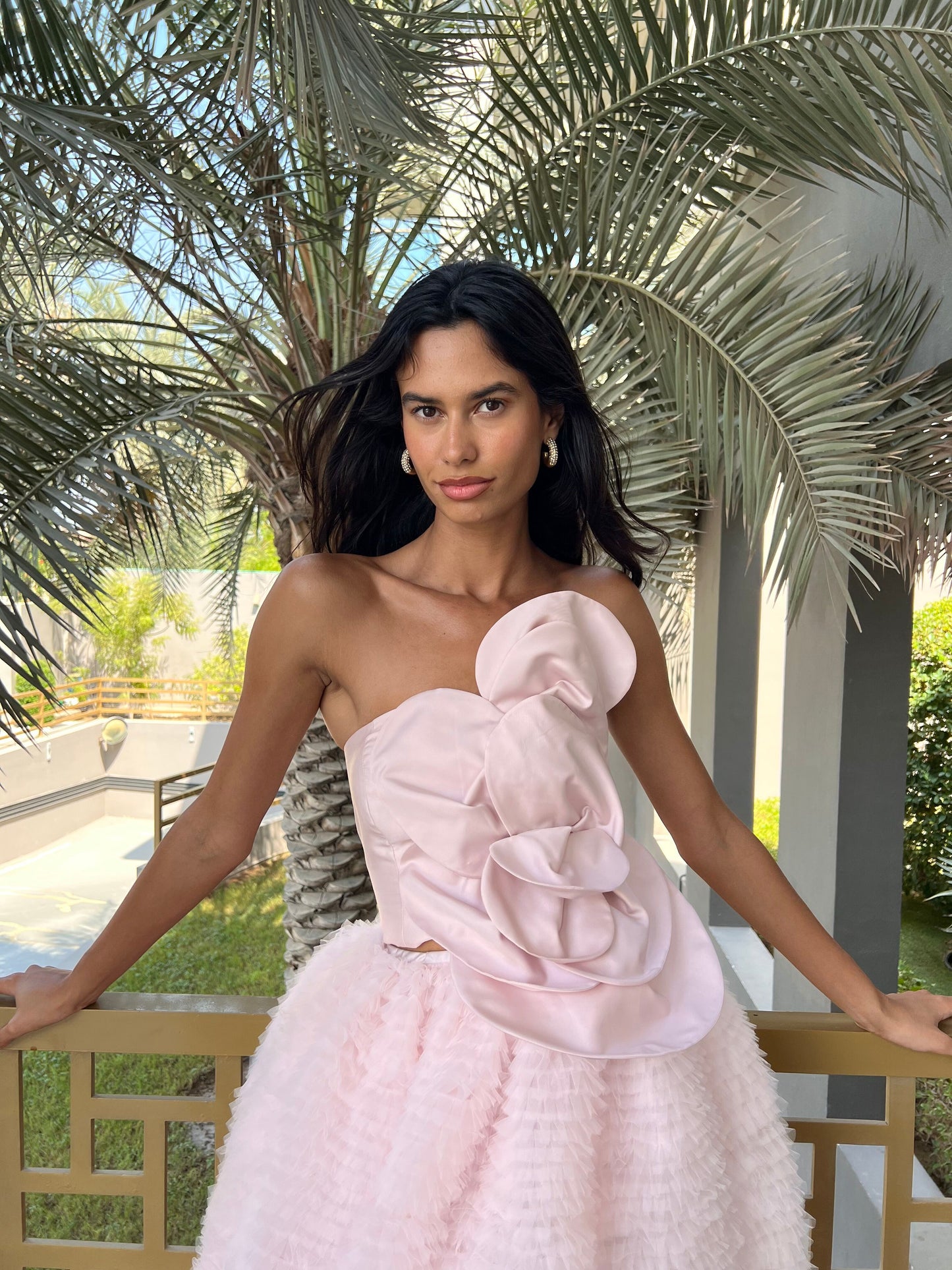 RUFFLED PINK TULLE DRESS