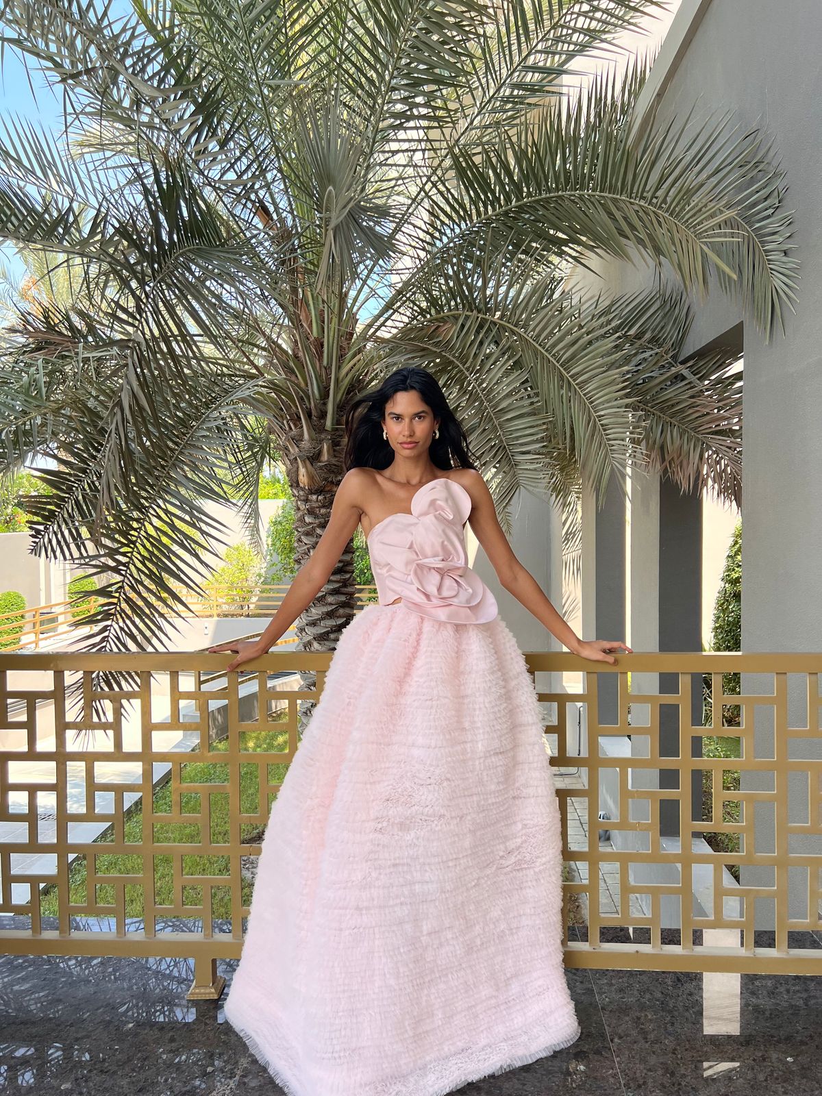 RUFFLED PINK TULLE DRESS